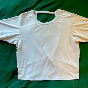 Light blue Fabletics athletic crop top